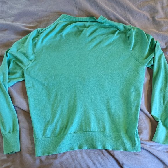 JCrew cotton blend cardigan, aqua/size L - Picture 2 of 4